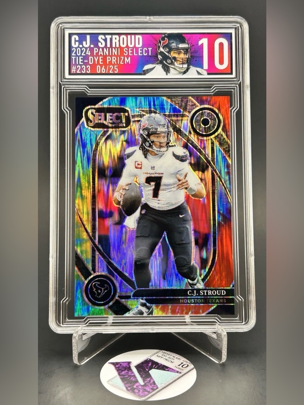 Panini Select Tie-Dye Prizm C.J. Stroud NFL Card ECG Graded 10 Texans
